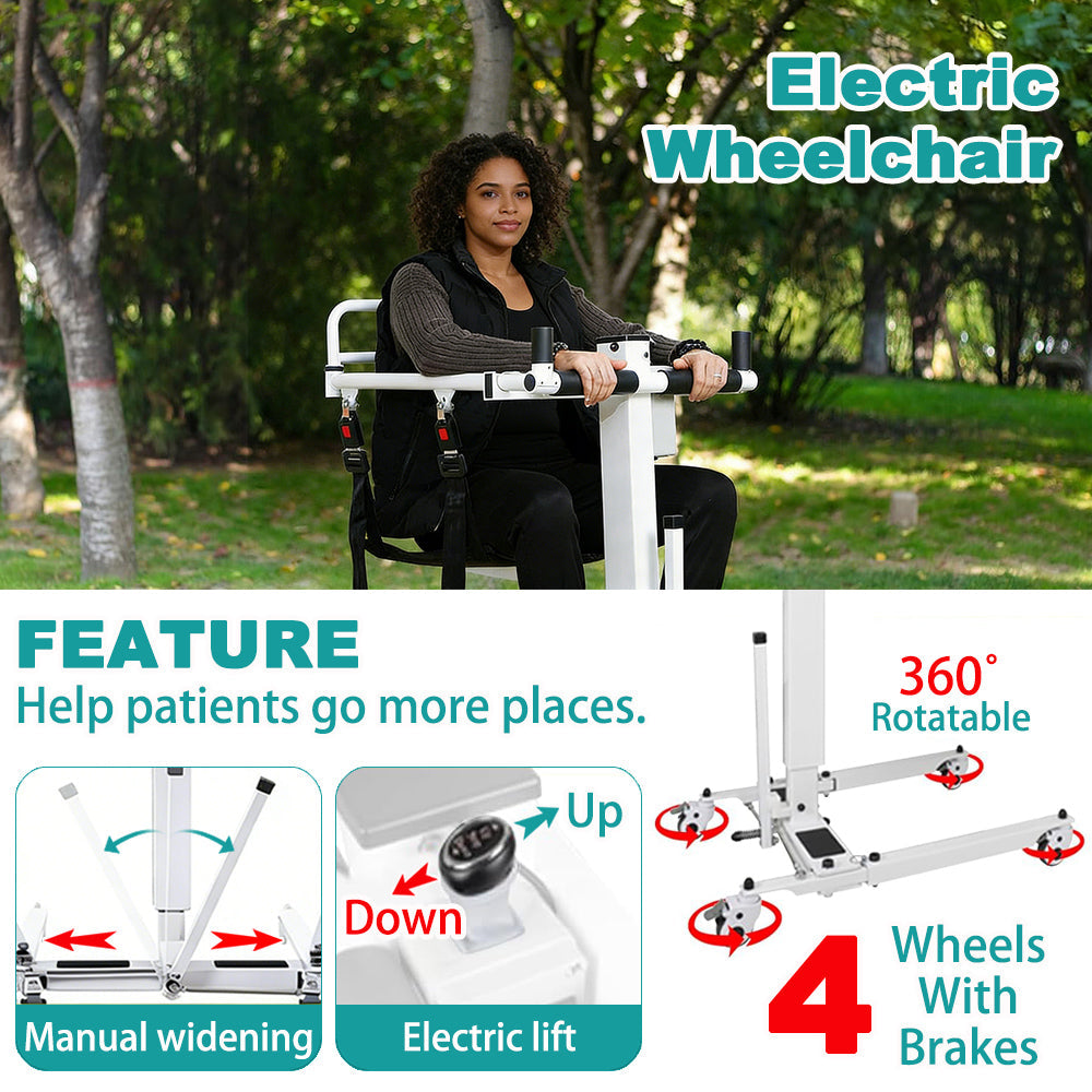 Electric Portable Lift Transfer Chair, Transfer Chair for Elderly & Disabled , Folding Portable Patient Lift for Home, Bathroom & Car Transfers