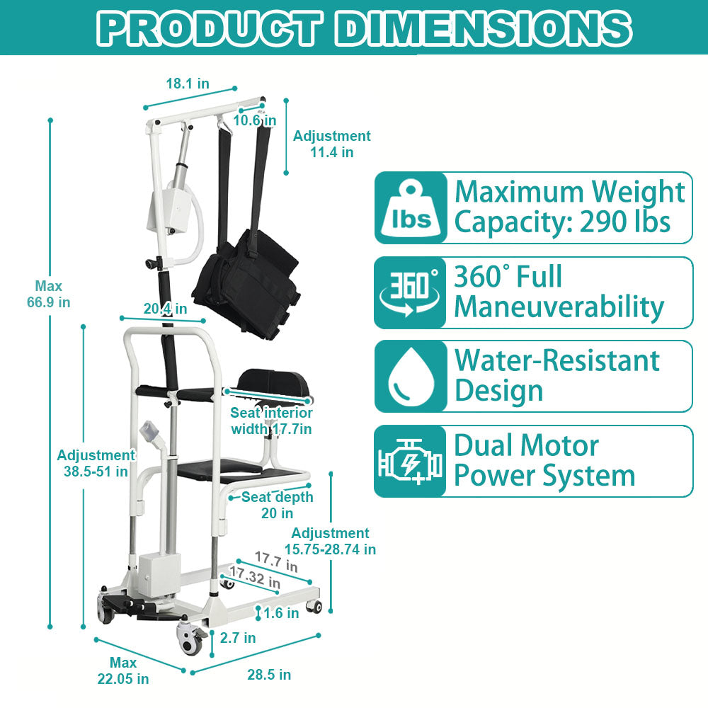 Electric Patient Lift Transfer Chair, Best Lift Chairs for Elderly Consumer